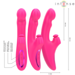 INTENSE - EMI VIBRADOR 13,5 CM MULTIFUNCIÓN 3 EN 1 10 VIBRACIONES ROSA - Imagen 3