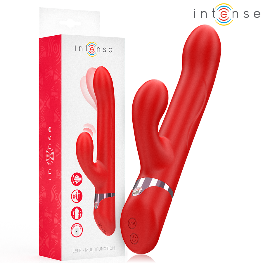 INTENSE - LELE VIBRADOR MULTIFUNCIÓN ROTATORIO  OSCILACIÓN  ESTIMULACIÓN ROJO