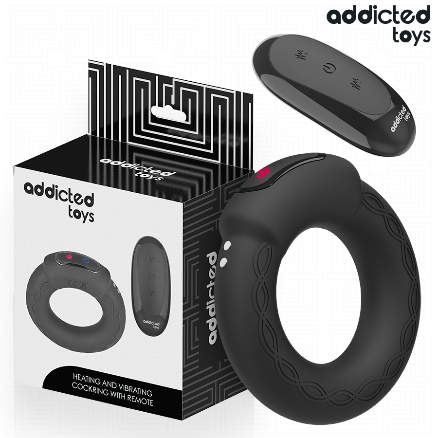 ADDICTED TOYS - ANILLO PENE VIBRADOR EFECTO CALOR CONTROL REMOTO
