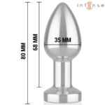 INTENSE - PLUG ANAL TALLA S DE METAL VIBRADOR CON LUCES LED MULTICOLOR Y CONTROL REMOTO - Imagen 5