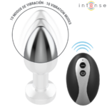 INTENSE - PLUG ANAL TALLA M DE METAL VIBRADOR CON LUCES LED MULTICOLOR Y CONTROL REMOTO - Imagen 4