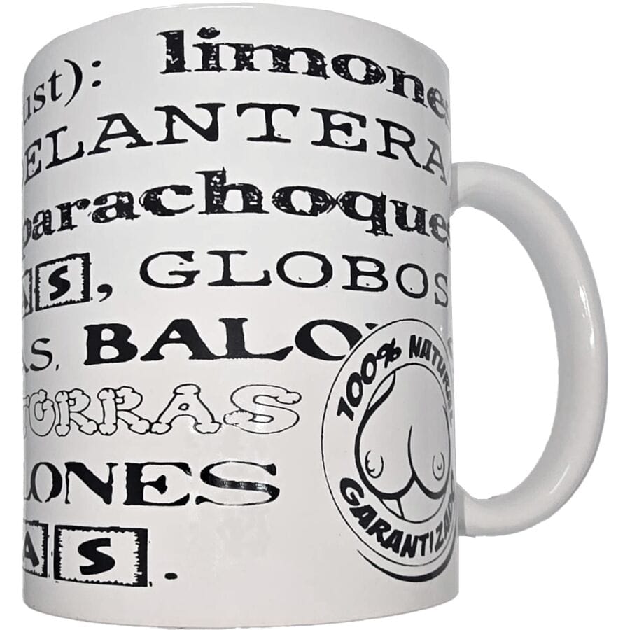 DIABLO PICANTE - TAZA BLANCA DE SINÓNIMOS TETAS 370 ML