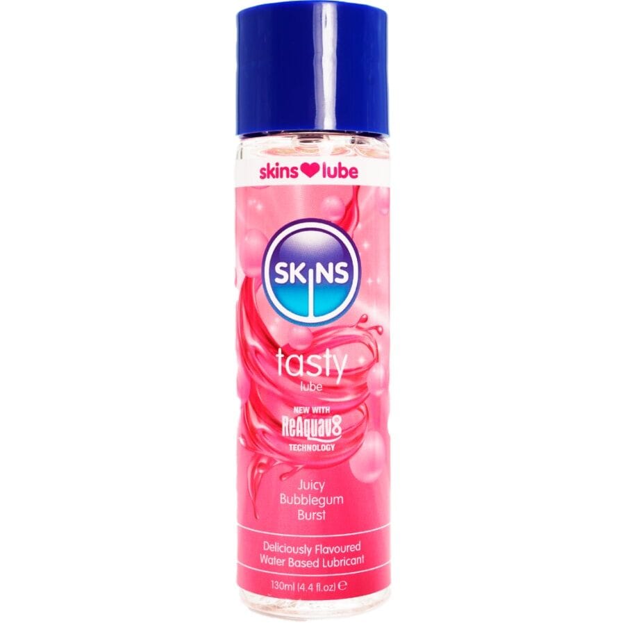 img_217190_0d6ae2bab8e3dea2e81feb5eef75457a_1.jpg SKINS - TASTY LUBRICANTE BASE DE AGUA CHICLE 130 ML - Imagen 1