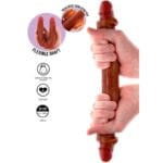 GET REAL - DILDO DOBLE DONG DE SILICONA CARAMELO 35 CM - Imagen 2