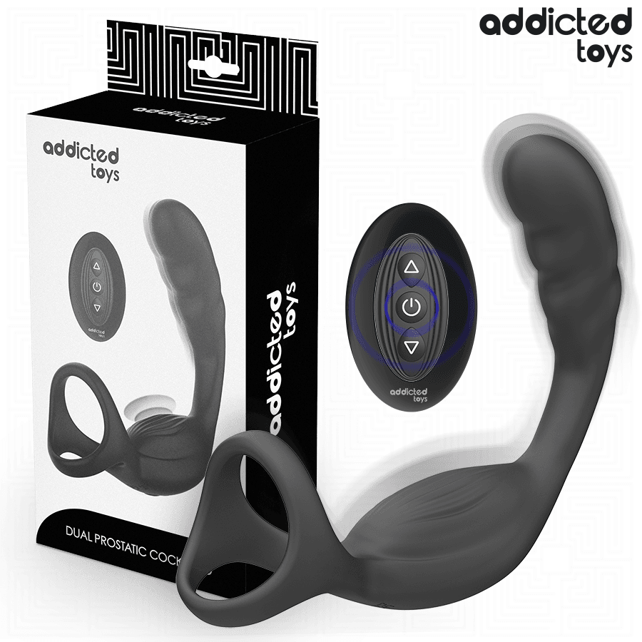 ADDICTED TOYS - ANILLO DOBLE VIBRADOR PROSTÁTICO CONTROL REMOTO