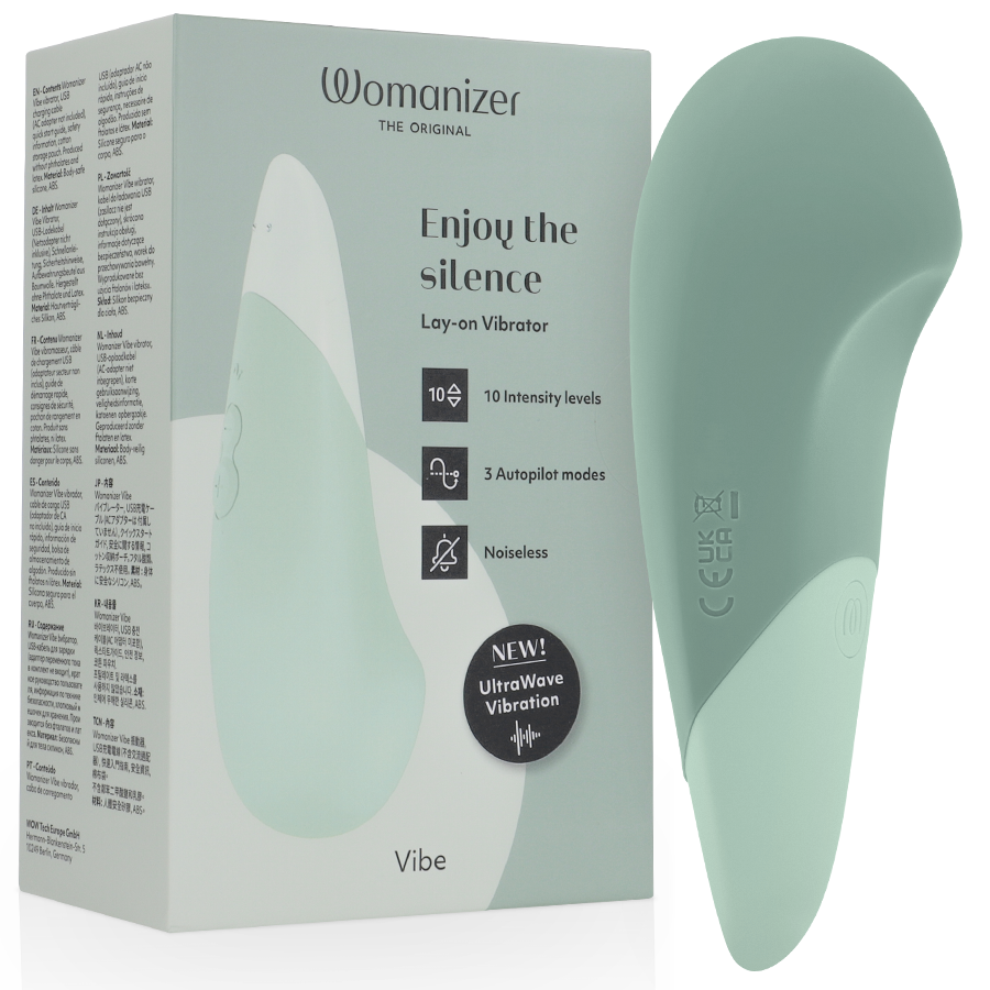 img_219186_ab99d0f0a21774d78b8b6c32659211b8_1.png WOMANIZER - VIBE VIBRADOR LAY-ON SILENCIOSO VERDE CLARO - Imagen 1