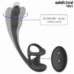 ADDICTED TOYS - PLUG ANAL VIBRACIÓN Y WAVING 360 Y ESTIMULADOR TESTÍCULOS