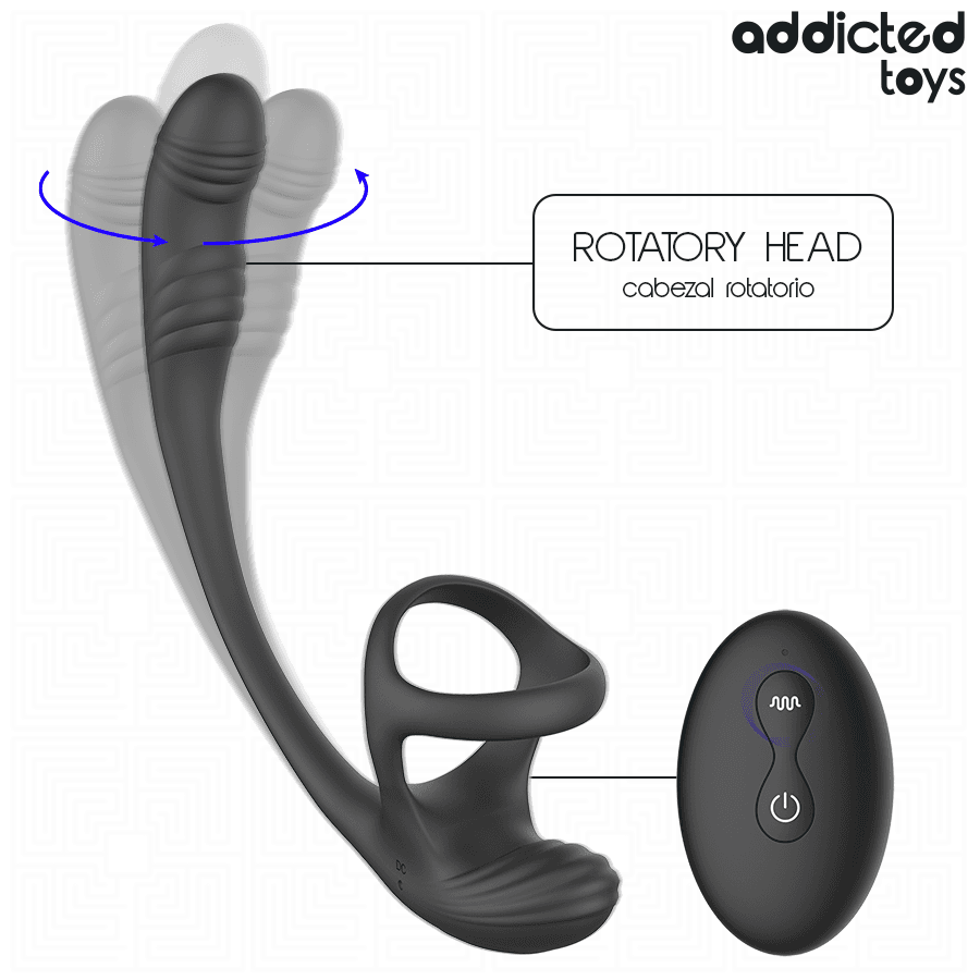 ADDICTED TOYS - PLUG ANAL VIBRACIÓN Y WAVING 360 Y ESTIMULADOR TESTÍCULOS