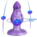 SILEXD - QUEEN PLUG ANAL FANTASY SILICONA LIQUIDA TERMOREACTIVO LILA 9.2 CM - Imagen 2
