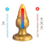SILEXD - GOLDY PLUG ANAL FANTASY SILICONA LIQUIDA TERMOREACTIVO ORO 9.2 CM - Imagen 5