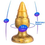 SILEXD - GOLDY PLUG ANAL FANTASY SILICONA LIQUIDA TERMOREACTIVO ORO 9.2 CM - Imagen 2
