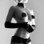 BIJOUX - BURLESQUE CUBREPEZONES BRILLANTES CON LAZO - Imagen 2