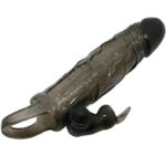 BAILE - BRAVE MAN FUNDA REALÍSTICA PENE CON RABBIT 16.5 CM NEGRO - Imagen 4