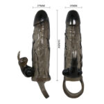 BAILE - BRAVE MAN FUNDA REALÍSTICA PENE CON RABBIT 16.5 CM NEGRO - Imagen 5