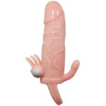 BAILE - BRAVE MAN FUNDA PENE ANAL Y CLÍTORIS VIBRADOR 16.5 CM NATURAL - Imagen 3