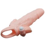 BAILE - BRAVE MAN FUNDA PENE ANAL Y CLÍTORIS VIBRADOR 16.5 CM NATURAL - Imagen 5
