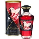 SHUNGA - ACEITE MASAJE EFECTO CALOR SABOR INTENSO CEREZA 100 ML
