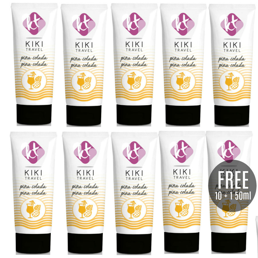 KIKÍ TRAVEL - LUBRICANTE SABOR A PIÑA COLADA 50 ML 10 + 1 GRATIS