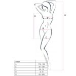 PASSION - WOMAN BS026 BODYSTOCKING ESTILO VESTIDO BLANCO TALLA ÚNICA - Imagen 2