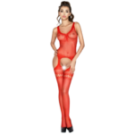 PASSION - WOMAN BS038 BODYSTOCKING ROJO TALLA ÚNICA