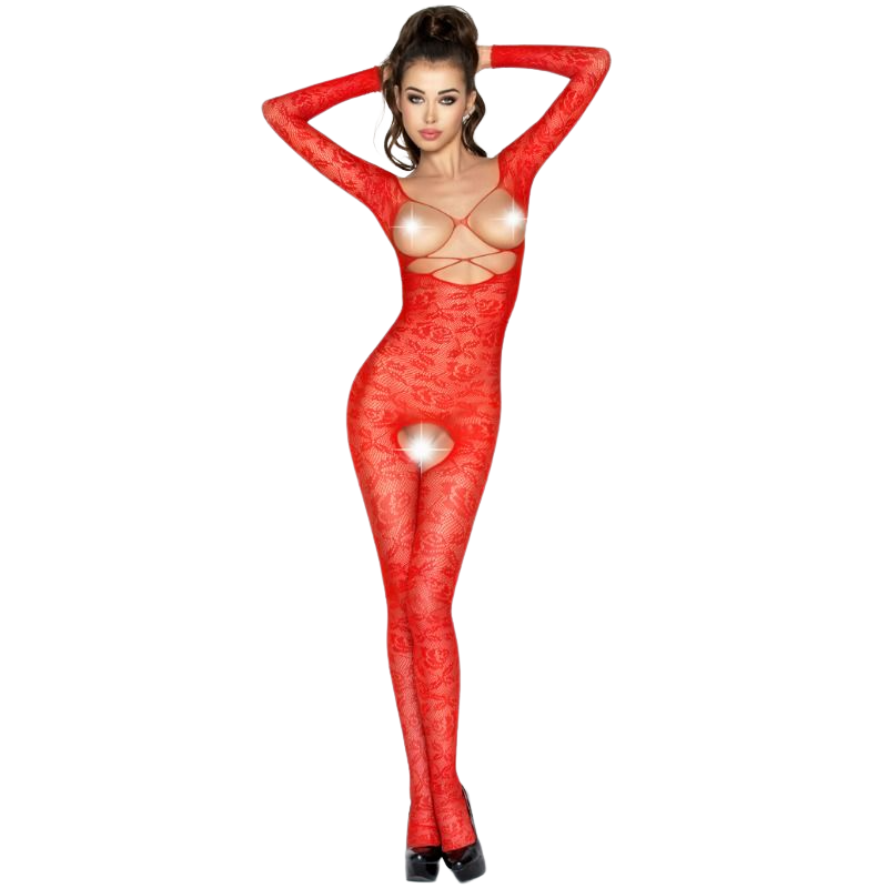 img_63650_63af14fd291fafabd682358e8aeae5b8_1.png PASSION - WOMAN BS031 BODYSTOCKING ROJO TALLA ÚNICA - Imagen 1