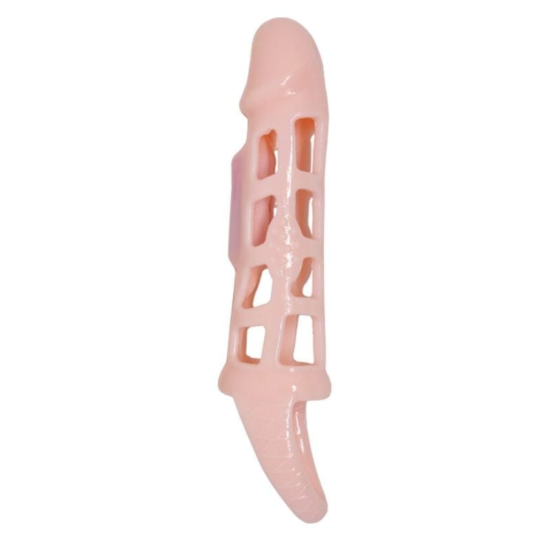 img_82862_3f746a2a9f016e8d5a3b1f88bd5ce1df_1.jpg BAILE - FUNDA EXTENSORA PENE CON VIBRACIÓN Y STRAP NATURAL 13.5 CM - Imagen 1