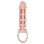 BAILE - FUNDA EXTENSORA PENE CON VIBRACIÓN Y STRAP NATURAL 13.5 CM - Imagen 5