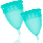 STERCUP - PACK COPA MENSTRUAL SILICONA FDA TALLA S + L AQUAMARINA - Imagen 2
