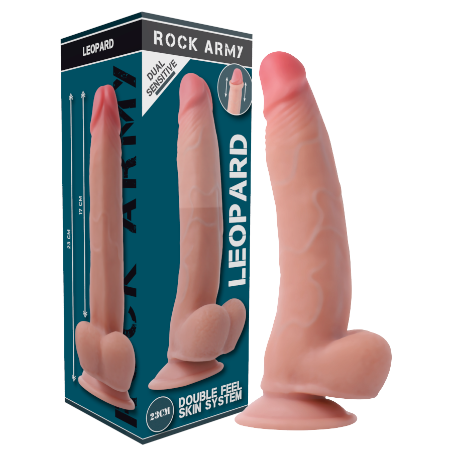 img_87393_6fb5276cb8d2c5a3e5329fc435c3597e_1.png ROCKARMY - LEOPARD DILDO REALISTA DUAL DENSITY 23 CM -O- 4.77 CM - Imagen 1