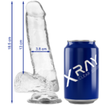 X RAY - CLEAR DILDO REALISTA TRANSPARENTE 18.5 CM -O- 3.8 CM