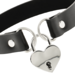 COQUETTE CHIC DESIRE - COLLAR CUERO VEGANO ACCESORIO CORAZÓN CON LLAVE - Imagen 4